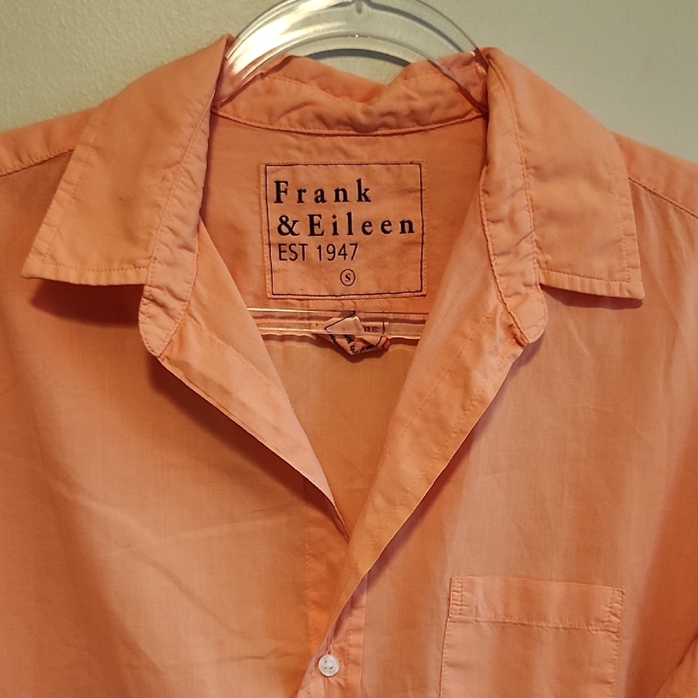 Frank & Eileen Light Peachy Pink Beach Vacation Resort Shirt Designer Luxury Sm - Picture 4 of 9